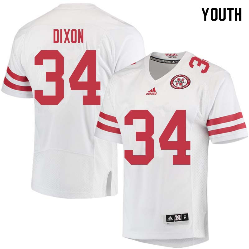Youth #34 Breon Dixon Nebraska Cornhuskers College Football Jerseys Sale-White